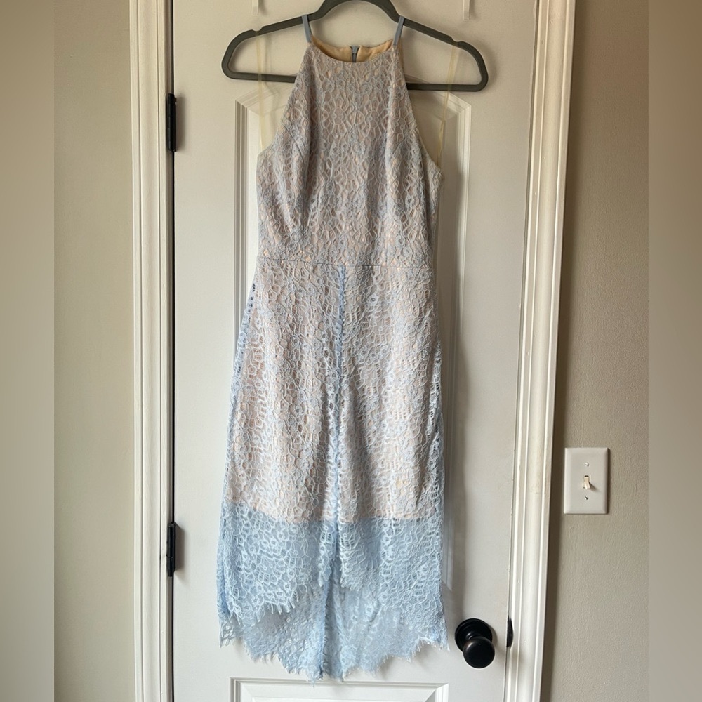 Gianni Bini Lace Halter Dress in Light Blue